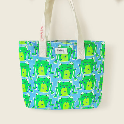 Mapayah FERRY Frawwg kids tote bag with personalisation, front angle view