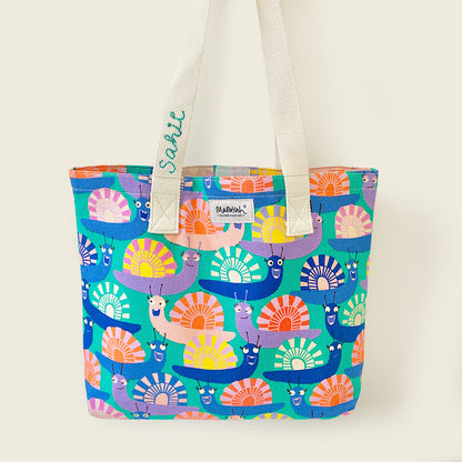 Mapayah FERRY Glo kids tote bag with personalisation, front angle view
