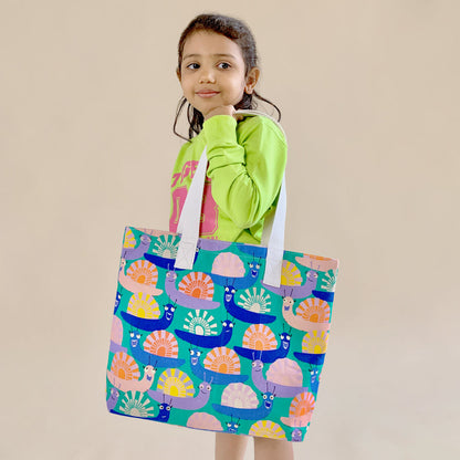 Mapayah FERRY Glo kids tote bag styled in a lifestyle setting