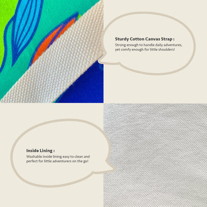 Close-up feature detail of Mapayah FERRY Pome kids tote bag fabric