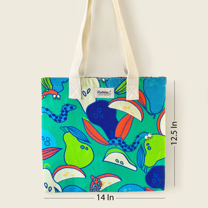 Size and dimensions diagram for Mapayah FERRY Pome kids tote bag