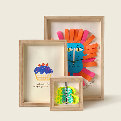Mapayah FLAUNT A3, A4 and 5x5 magnetic art frame set in white, front angle view