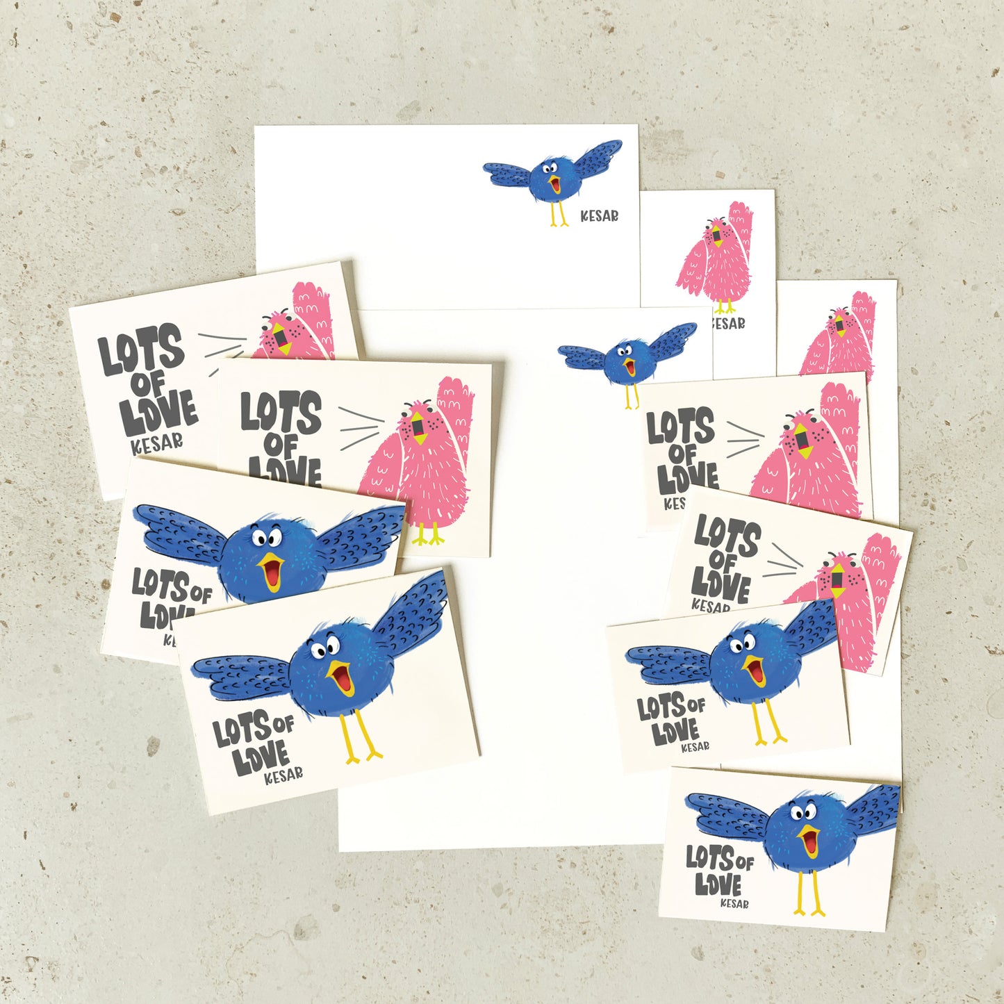 Bird - Kids Personalised Stationery Set – Card Stock