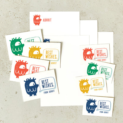 Mapayah KIT Oddlings personalised stationery set folder, front angle view