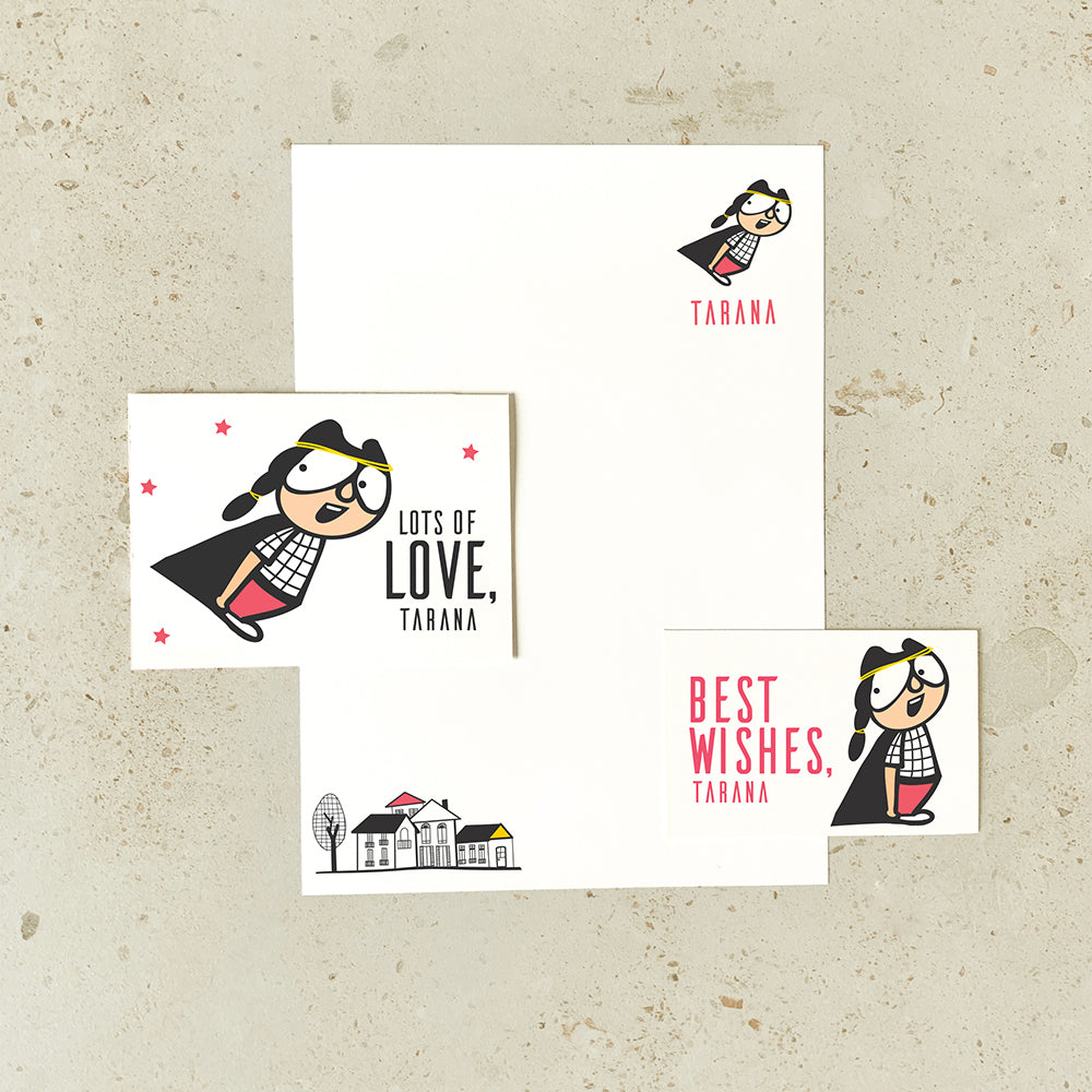 KIT - Supergal : Personalised Stationery Set