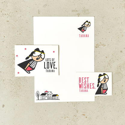 KIT - Supergal : Personalised Stationery Set