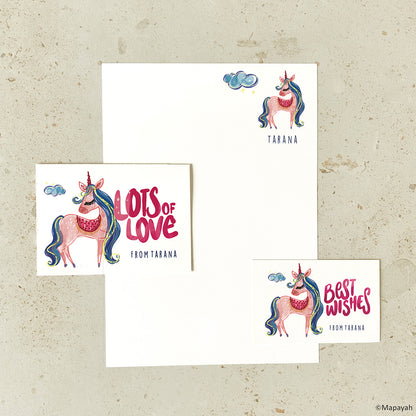 KIT - Unicorn : Personalised Stationery Set
