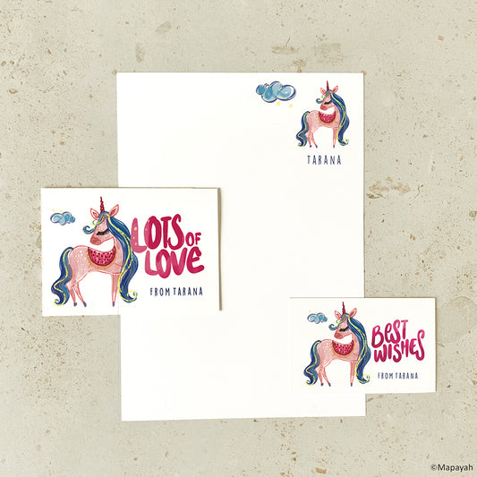 KIT - Unicorn : Personalised Stationery Set