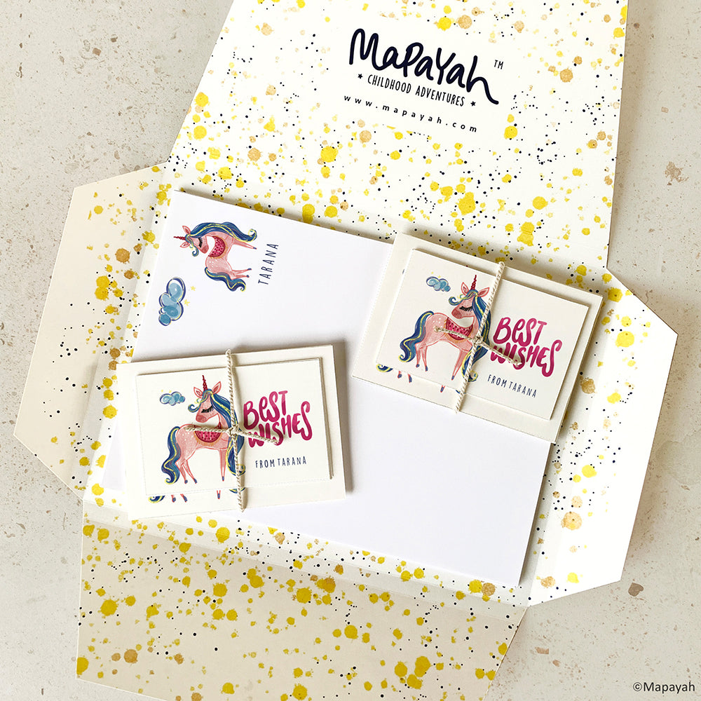 KIT - Unicorn : Personalised Stationery Set