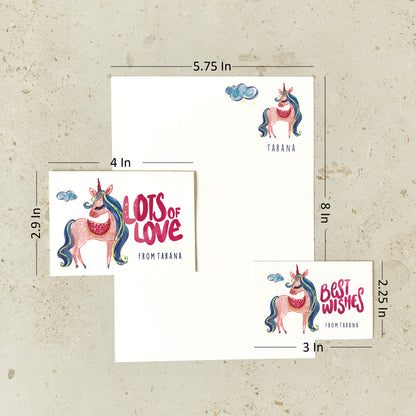 KIT - Unicorn : Personalised Stationery Set