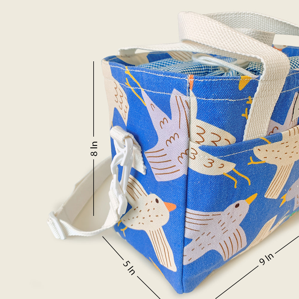 Size and dimensions diagram for Mapayah PACK Flap kids lunch bag