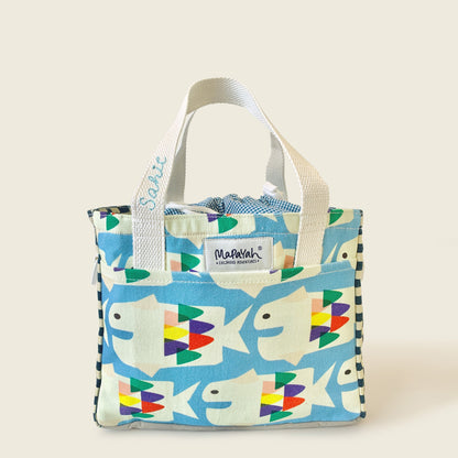 Mapayah PACK Flipper kids lunch bag with personalisation, front angle view