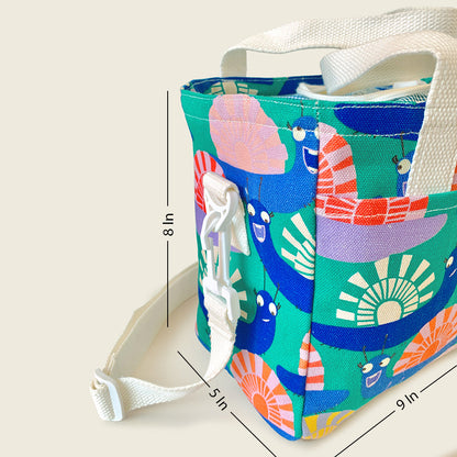 Size and dimensions diagram for Mapayah PACK Glo kids lunch bag