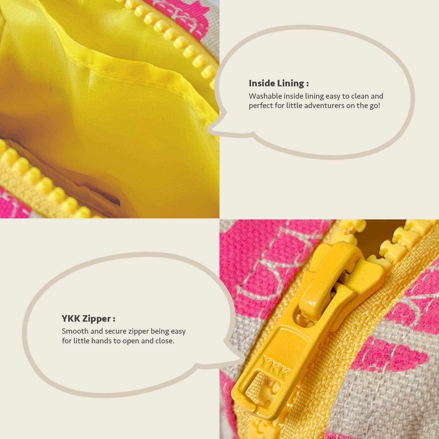 Close-up feature detail of Mapayah POCKET Oddling Pink kids waist bag strap