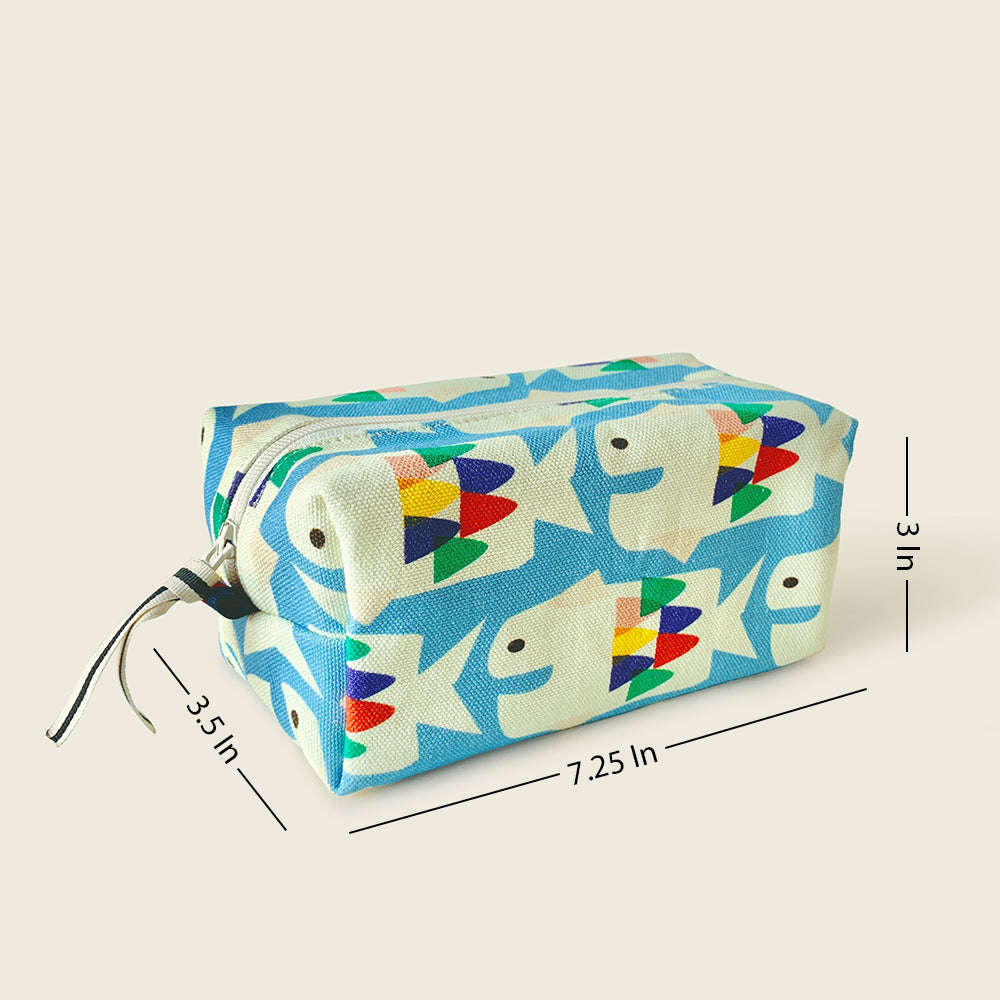 Size and dimensions diagram for Mapayah POUCH Flipper kids pencil organizer