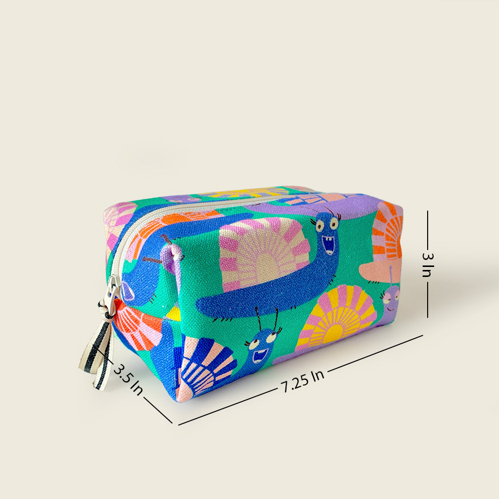 Size and dimensions diagram for Mapayah POUCH Glo kids pencil organizer