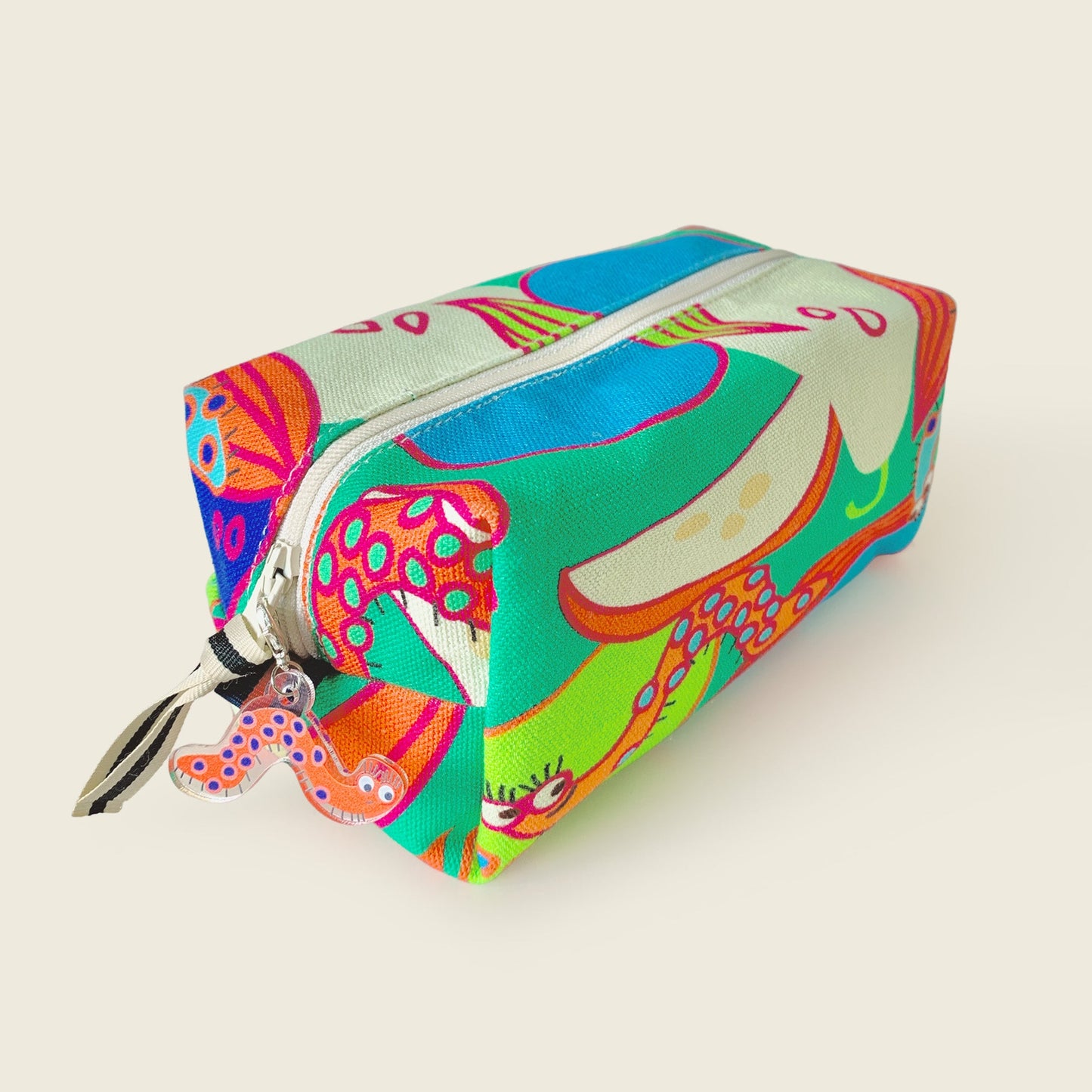 Mapayah POUCH Pome kids pencil organizer shown with hanging charms