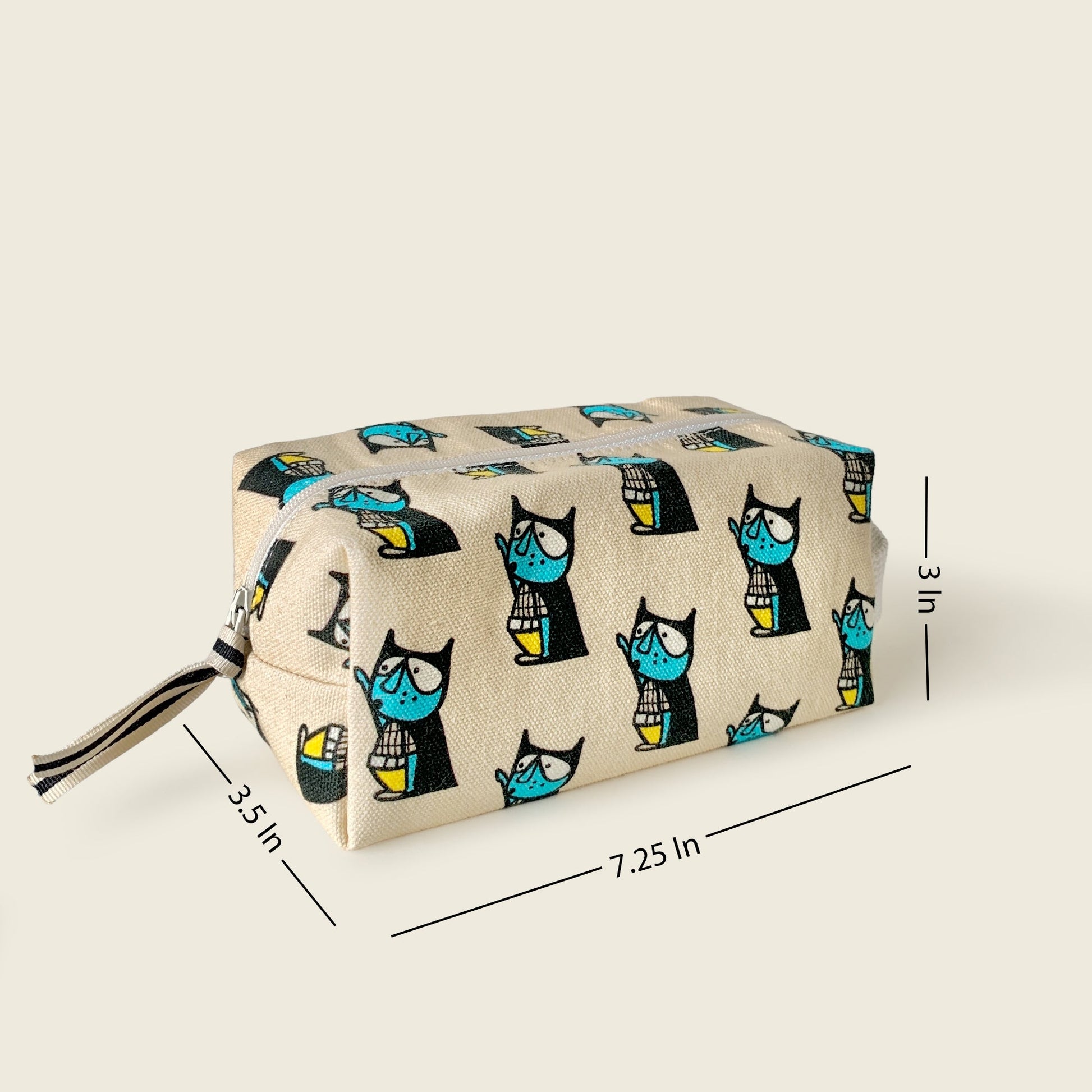 Size and dimensions diagram for Mapayah POUCH Superboy kids pencil organizer