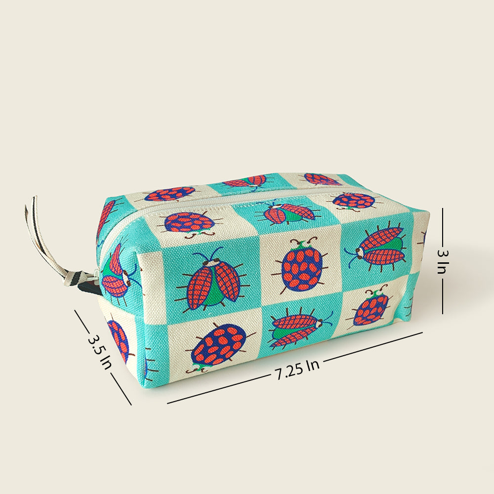 Size and dimensions diagram for Mapayah POUCH Ziggy kids pencil organizer