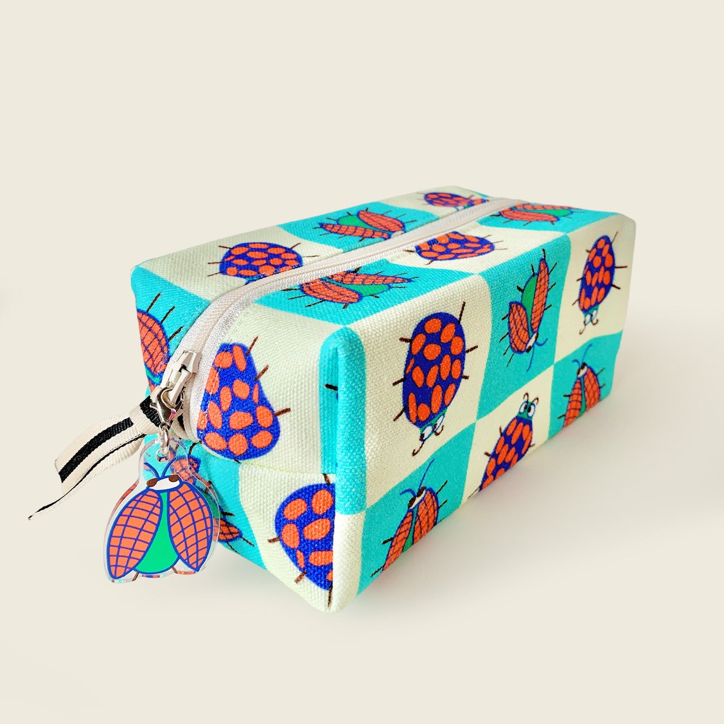 Mapayah POUCH Ziggy kids pencil organizer shown with hanging charms