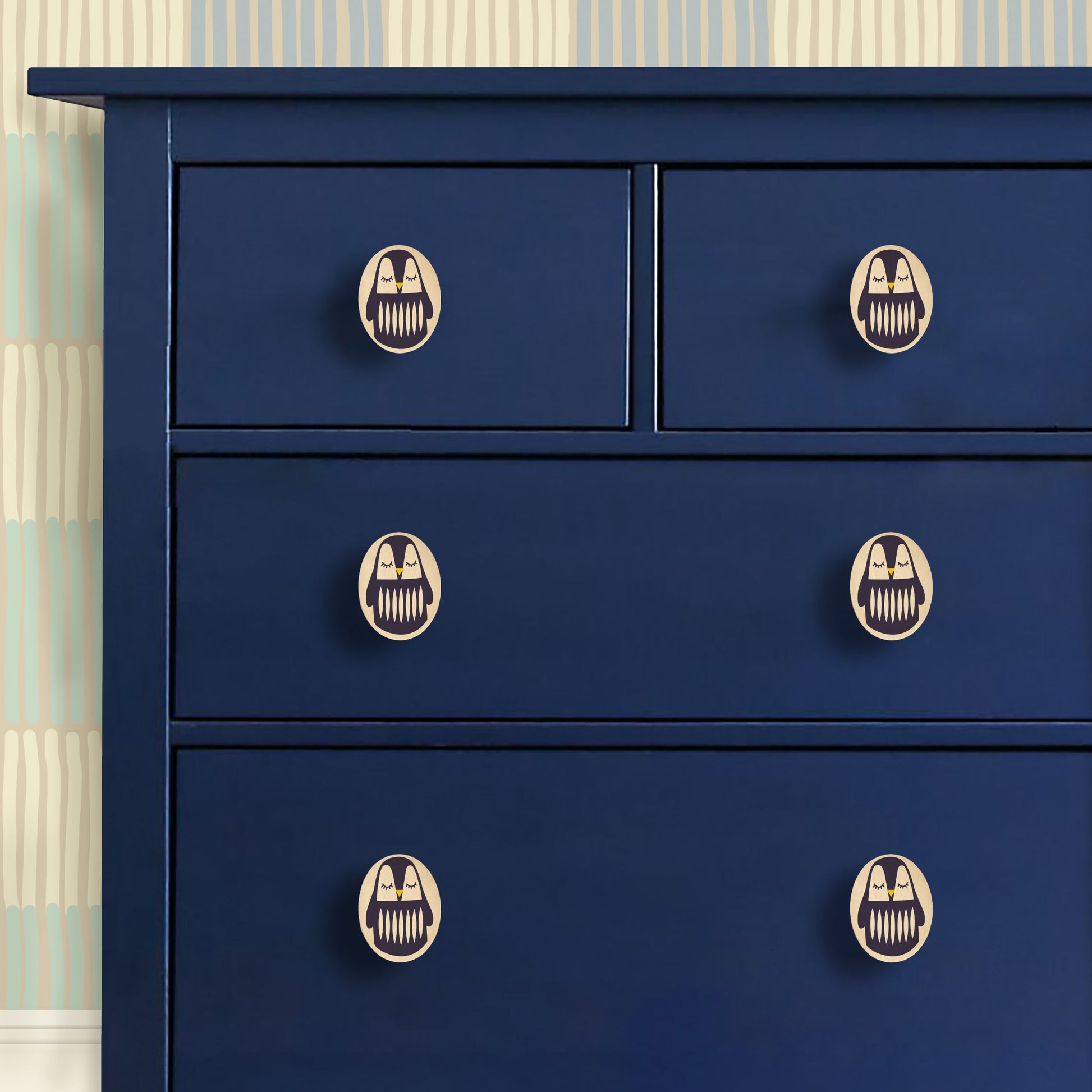 Mapayah PULL Oval wooden drawer knobs styled in a lifestyle setting