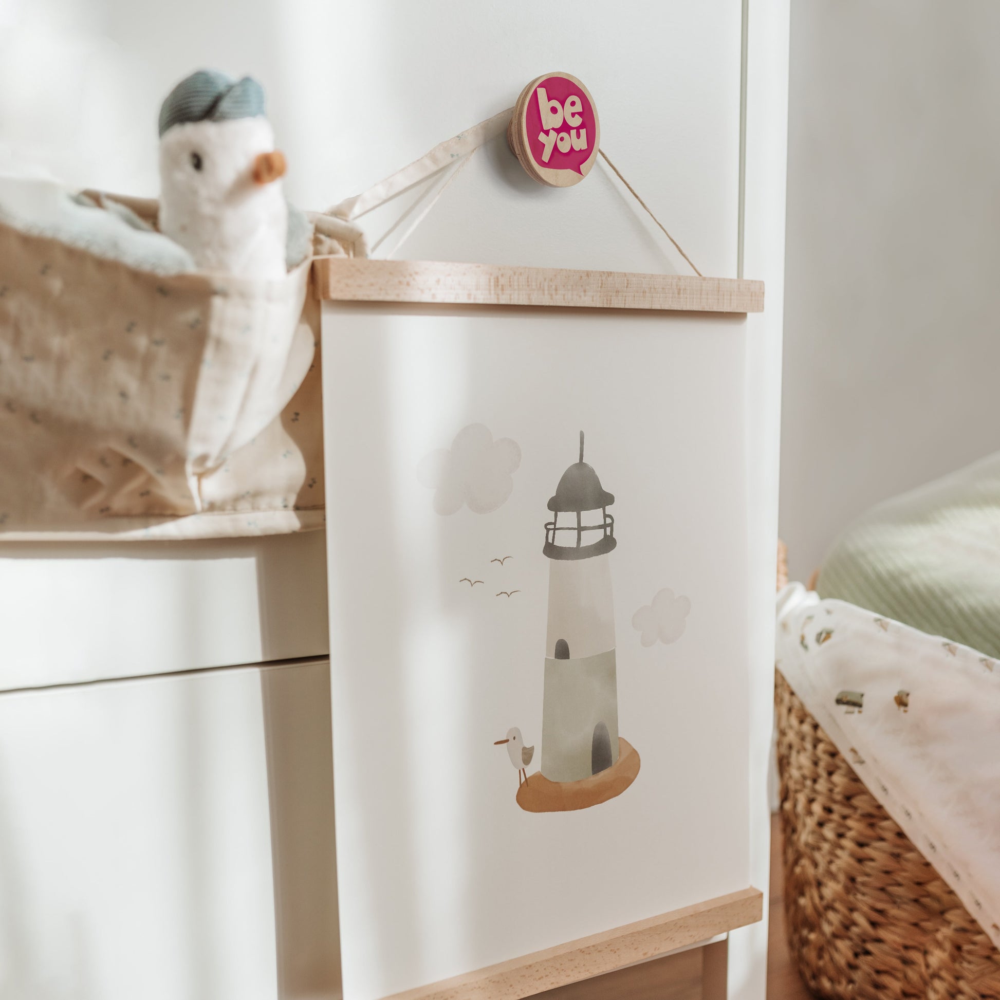 Mapayah PULL Round wooden drawer knobs styled in a lifestyle setting