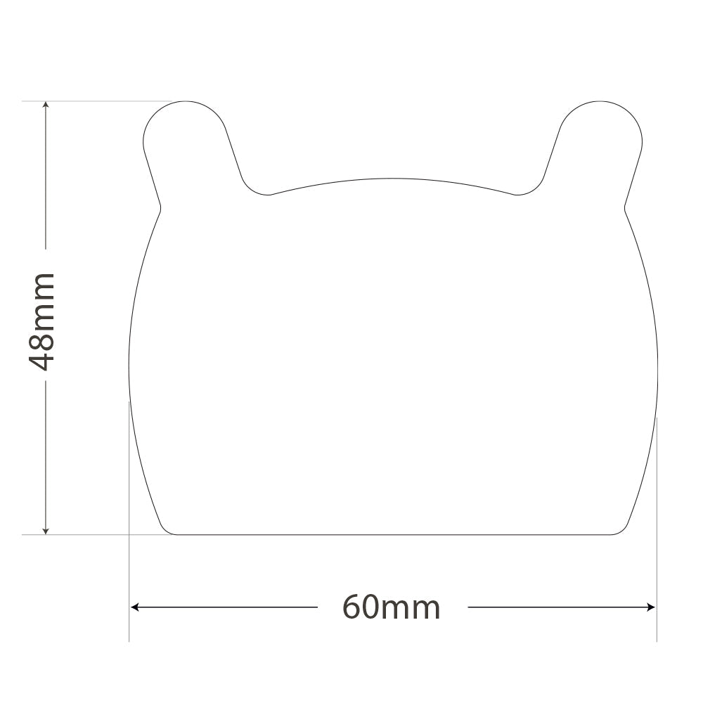 Size and dimensions diagram for Mapayah PULL Shaped wooden drawer knobs