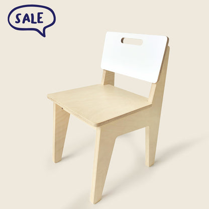 Mapayah SEAT wooden kids chair in white birch finish, front angle view