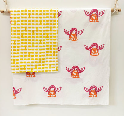 Mapayah SLEEP Angela bedsheet and pillow cover shown hanging