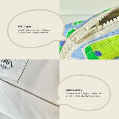 Close-up feature detail of Mapayah SLING Frawwg kids cross-body bag, adjustable strap
