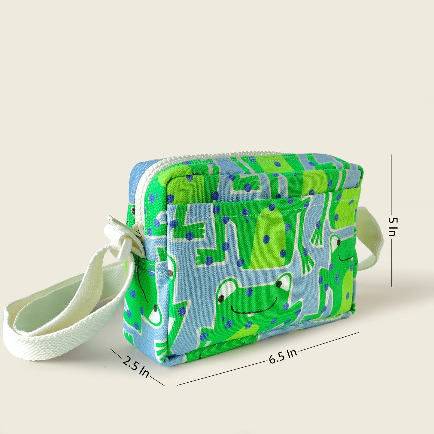 Size and dimensions diagram for Mapayah SLING Frawwg kids cross-body bag
