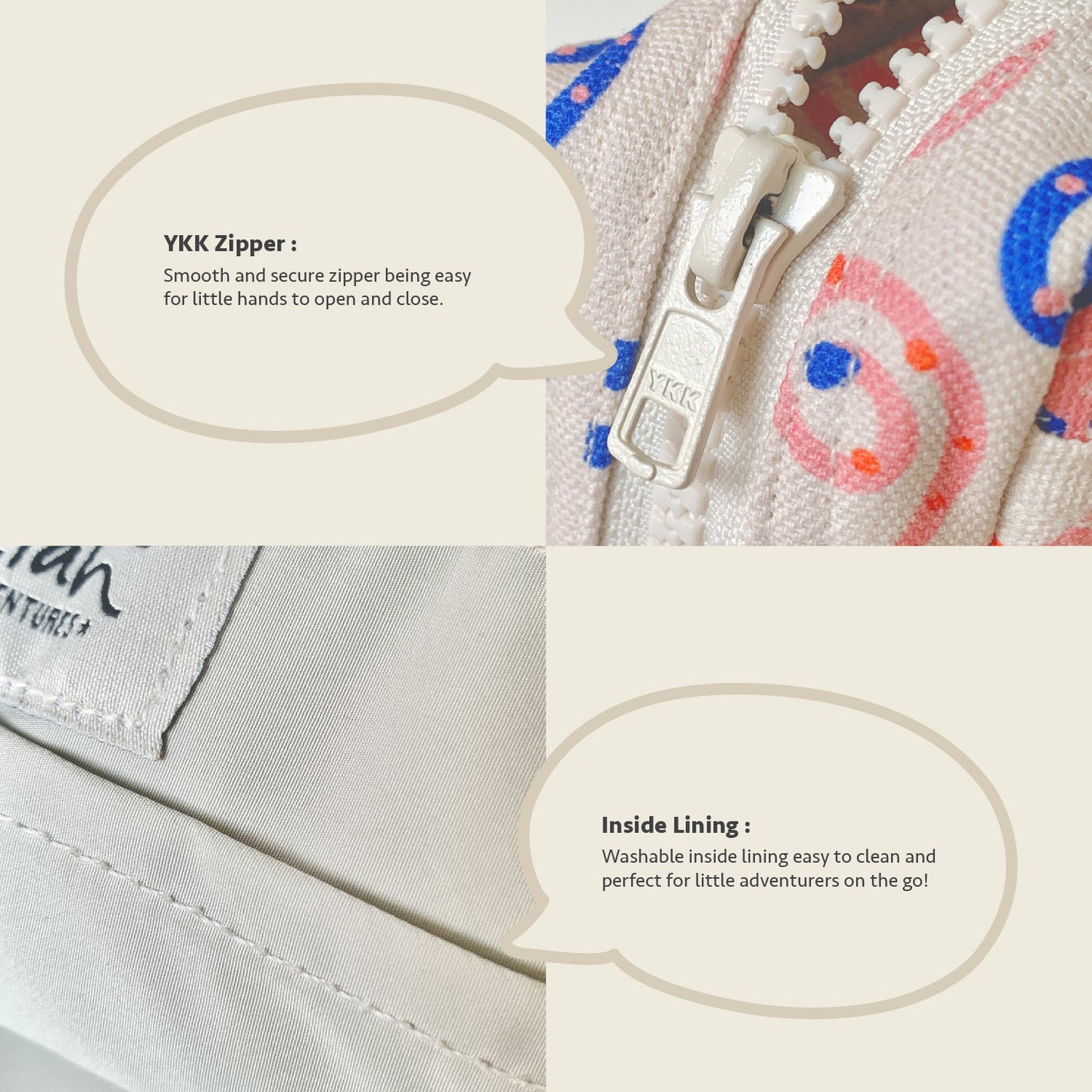 Close-up feature detail of Mapayah SLING Munki kids cross-body bag, adjustable strap