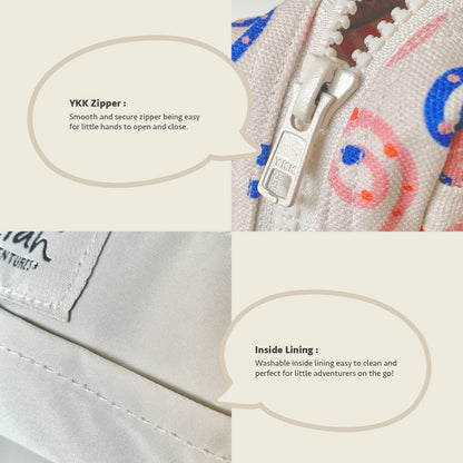 Close-up feature detail of Mapayah SLING Munki kids cross-body bag, adjustable strap