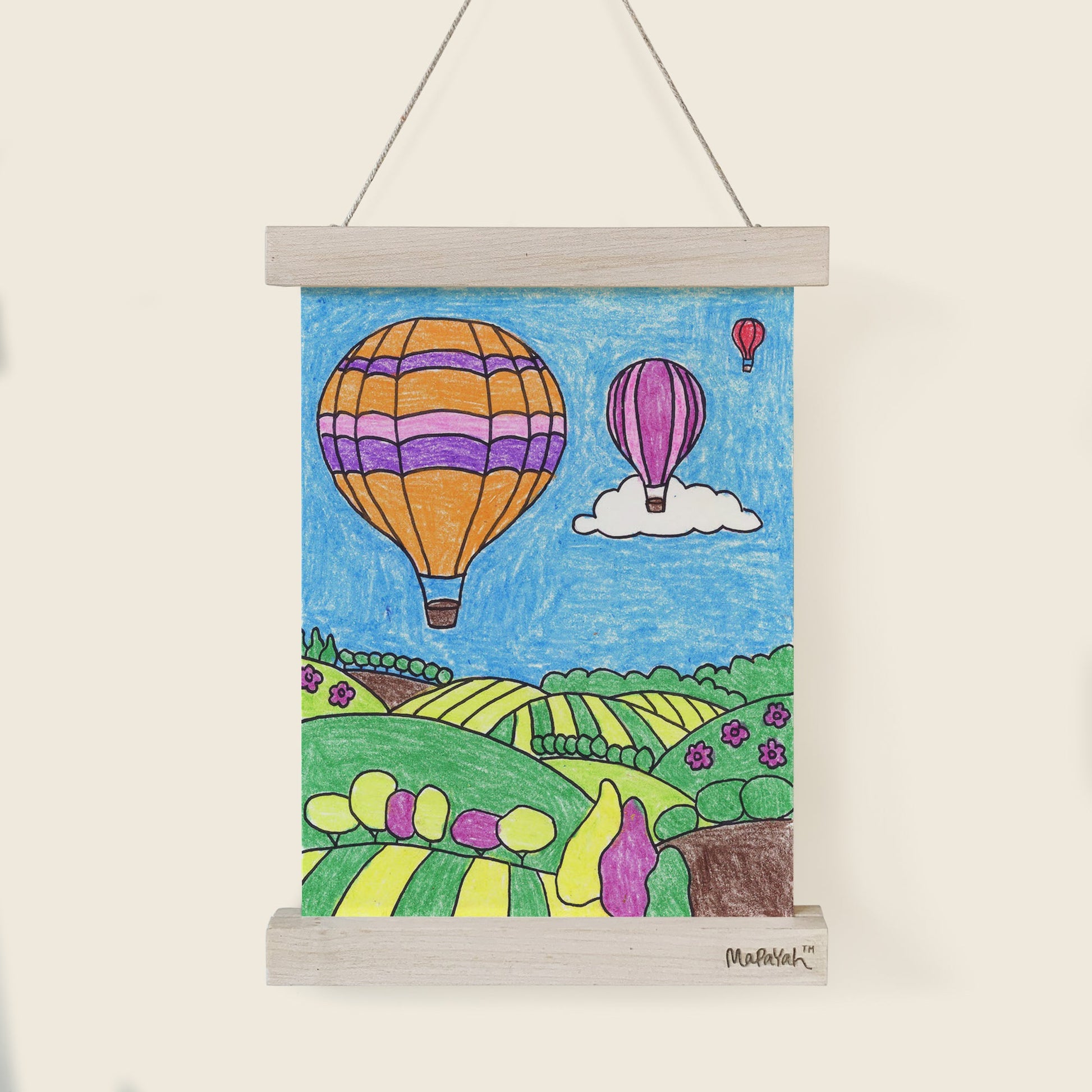 Mapayah SNAP A4 magnetic poster hanger in white, styled in a room setting