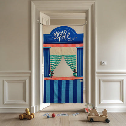 Mapayah STAGE Theatre roleplay doorway curtain styled in a kids room, alternate view