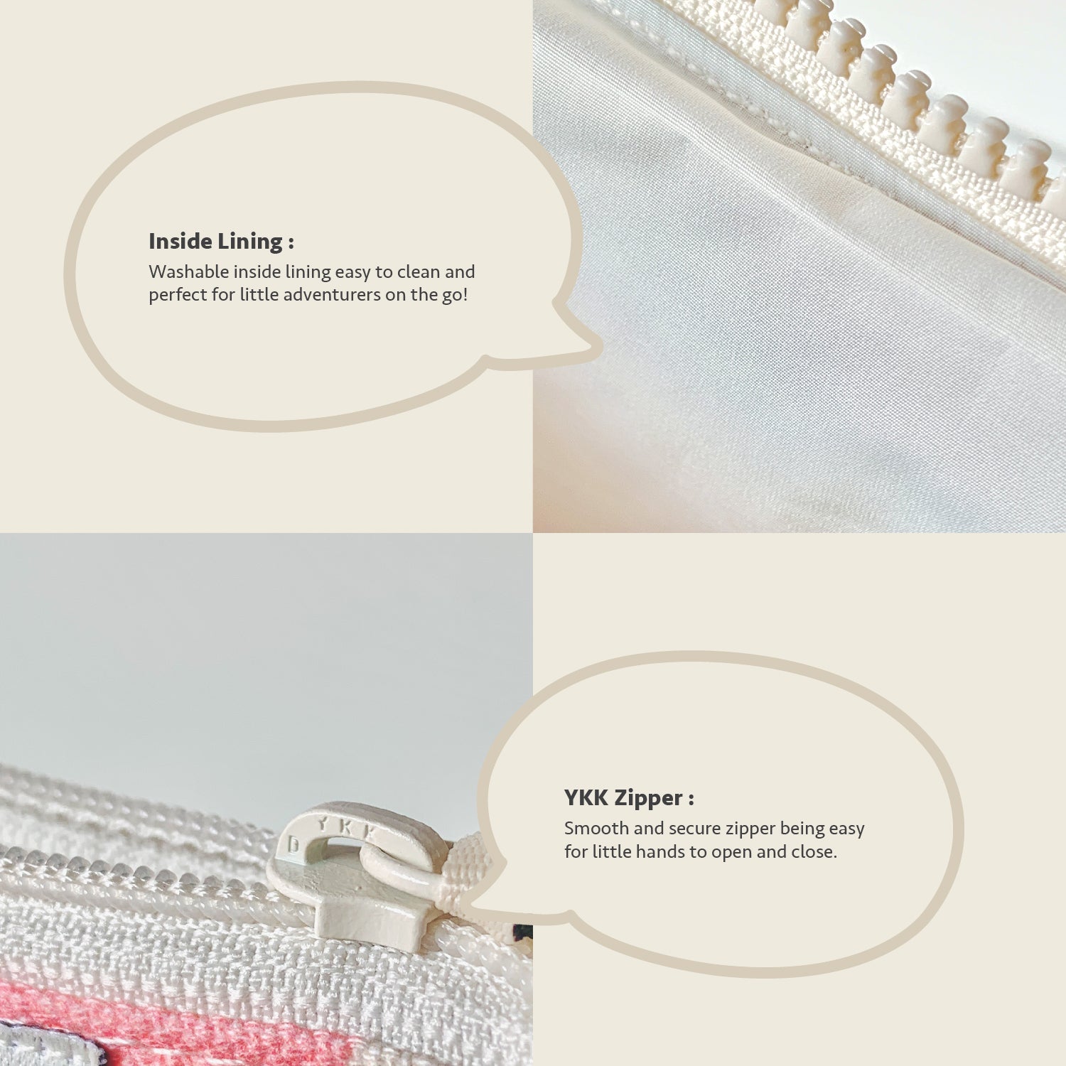 Close-up feature detail of Mapayah TRAVEL Bloom kids toilet bag fabric