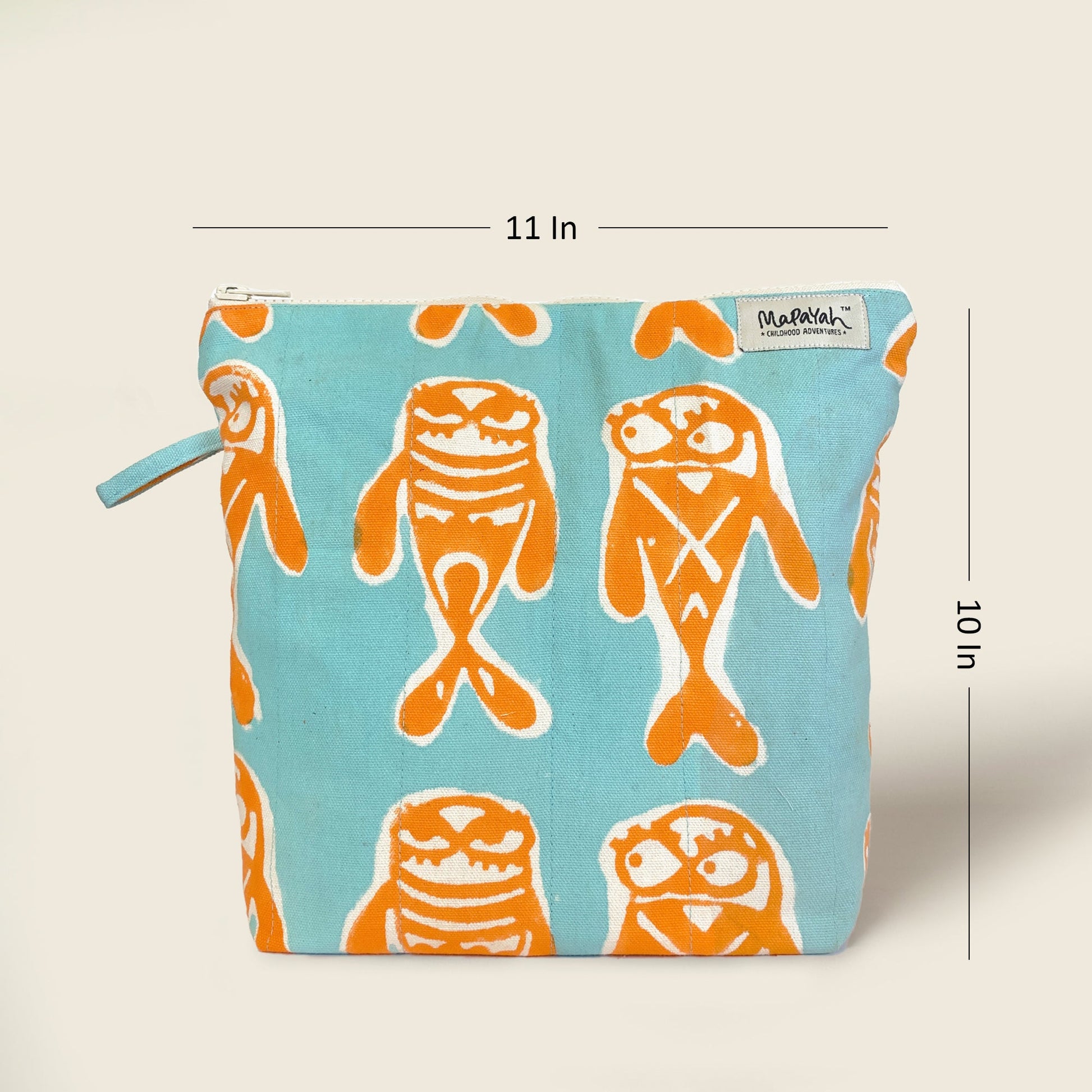 Size and dimensions diagram for Mapayah TRAVEL Bubbles kids toilet bag