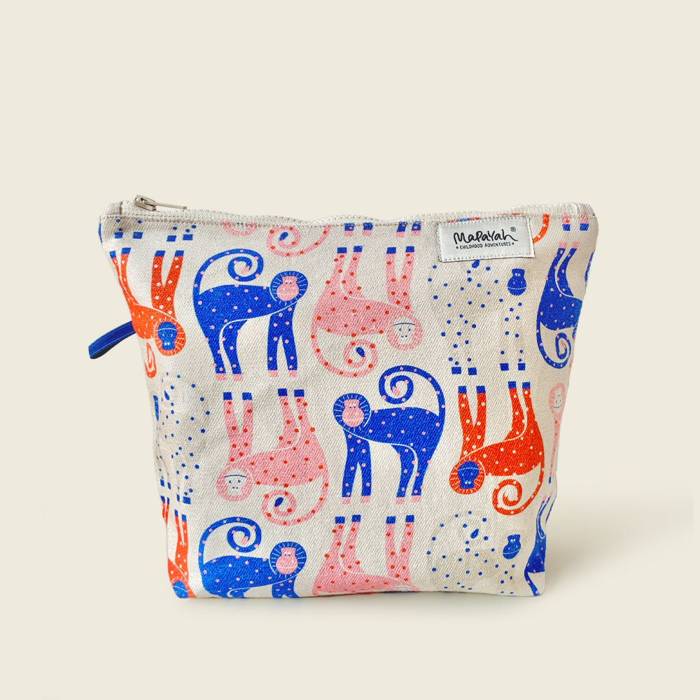 Mapayah TRAVEL Munki kids toilet bag, front angle view