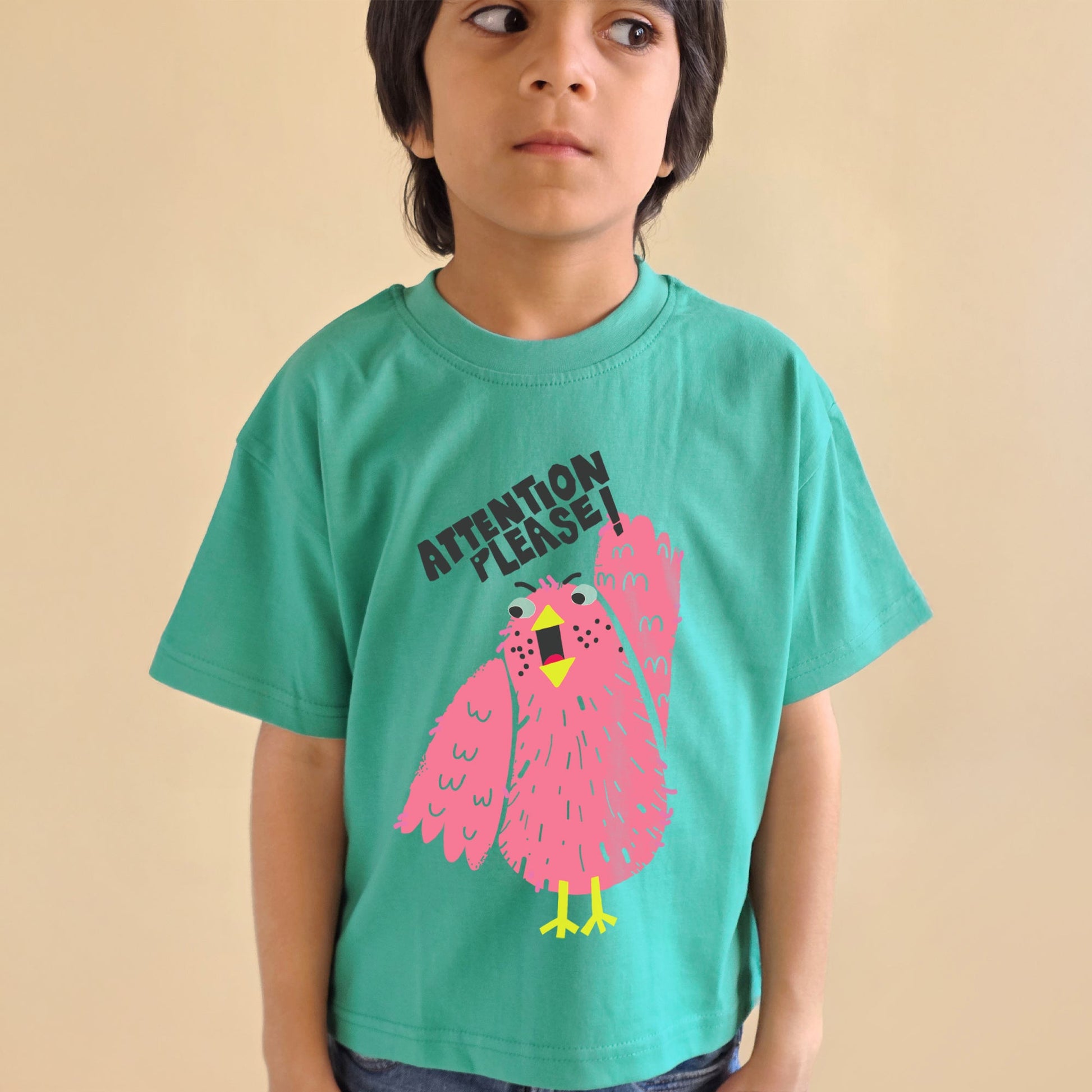 Mapayah Attention Please kids t-shirt styled in a lifestyle setting