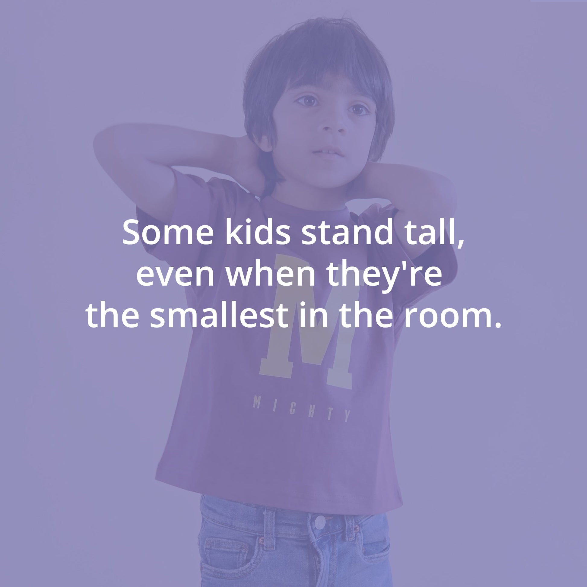 Mapayah Mighty kids t-shirt styled in a lifestyle setting, alternate view