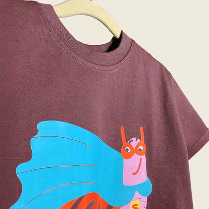 Close-up of My Speed My Superpower print on Mapayah kids t-shirt
