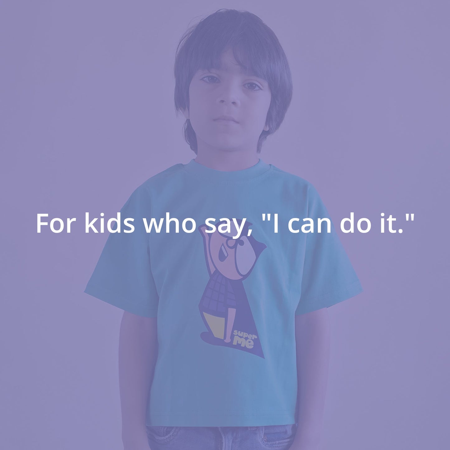 Mapayah Super Me kids t-shirt styled in a lifestyle setting, alternate view