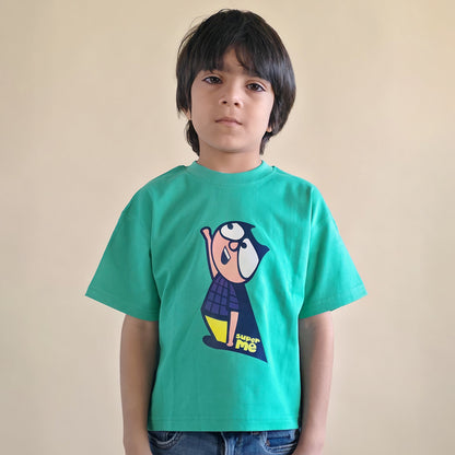 Mapayah Super Me kids t-shirt styled in a lifestyle setting