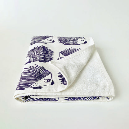 Mapayah WRAP Porcupine Blue kids bath towel, folded view