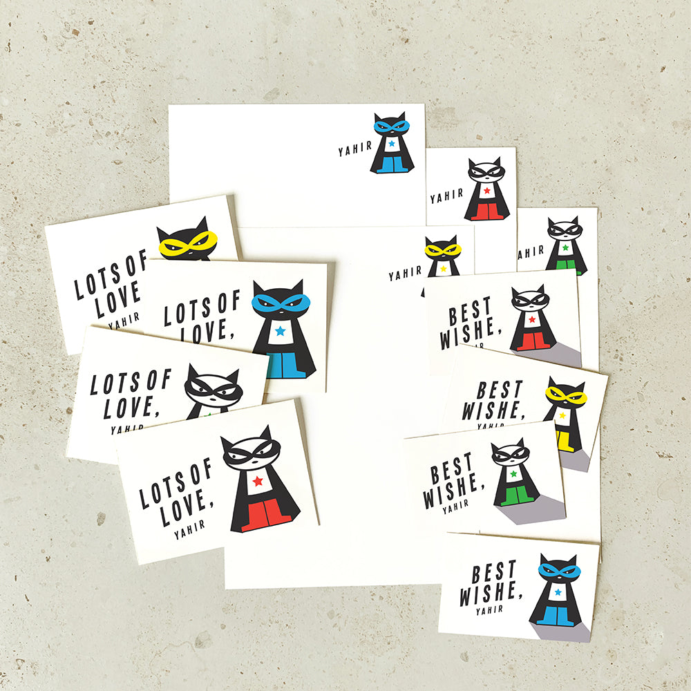 KIT - Supermeow : Personalised Stationery Set by Mapayah - Mapayah