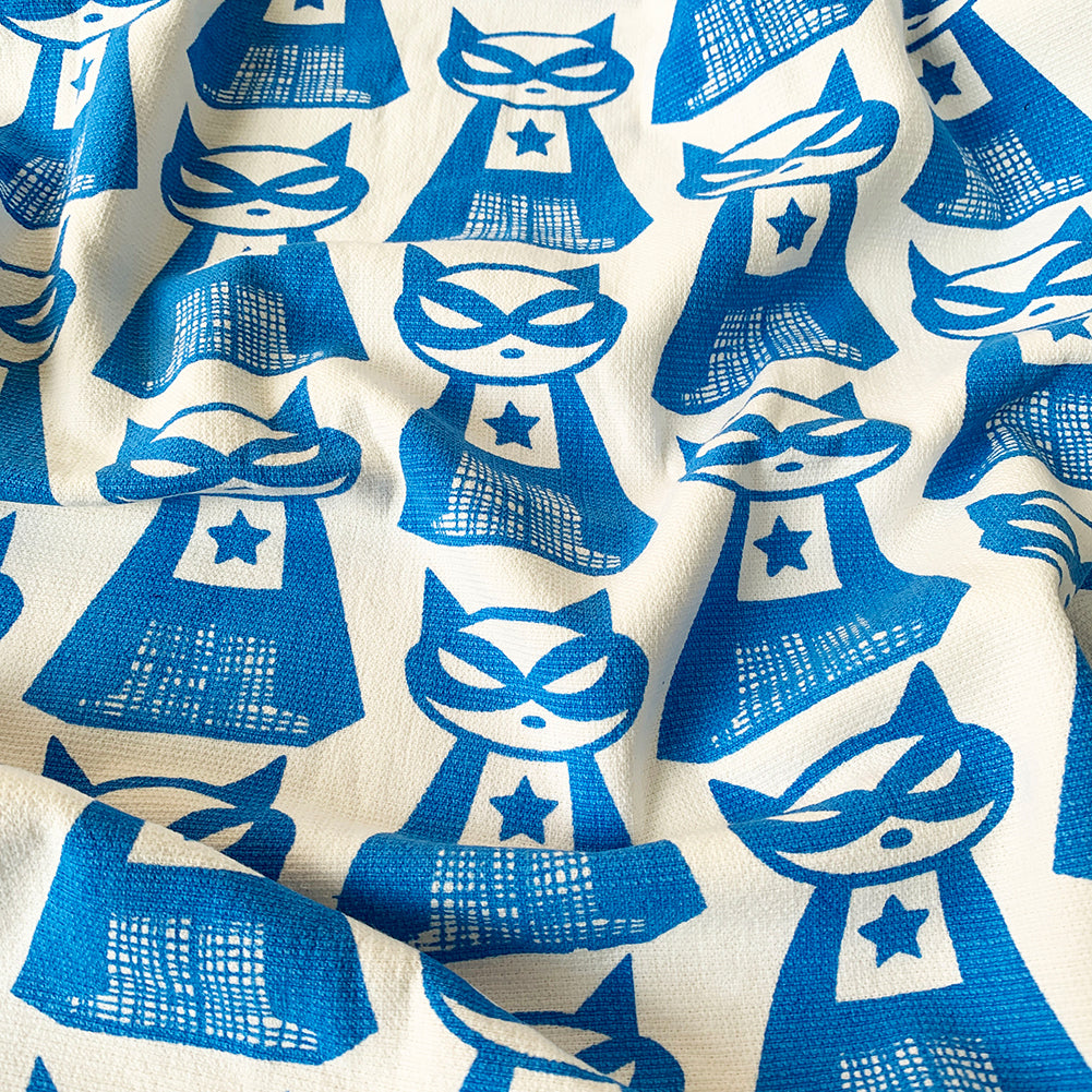 WRAP - Supermeow Blue : Lightweight 100% Terry Cotton Kids Bath Towel by MAPAYAH